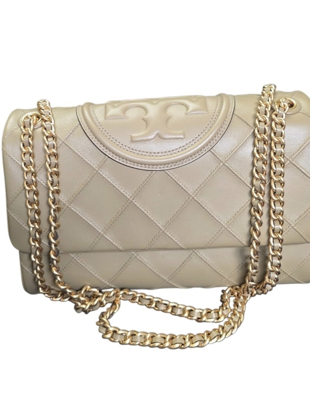 Tory Burch Fleming Convertible Shoulder Bag–Quilted Leather + Suede Sides